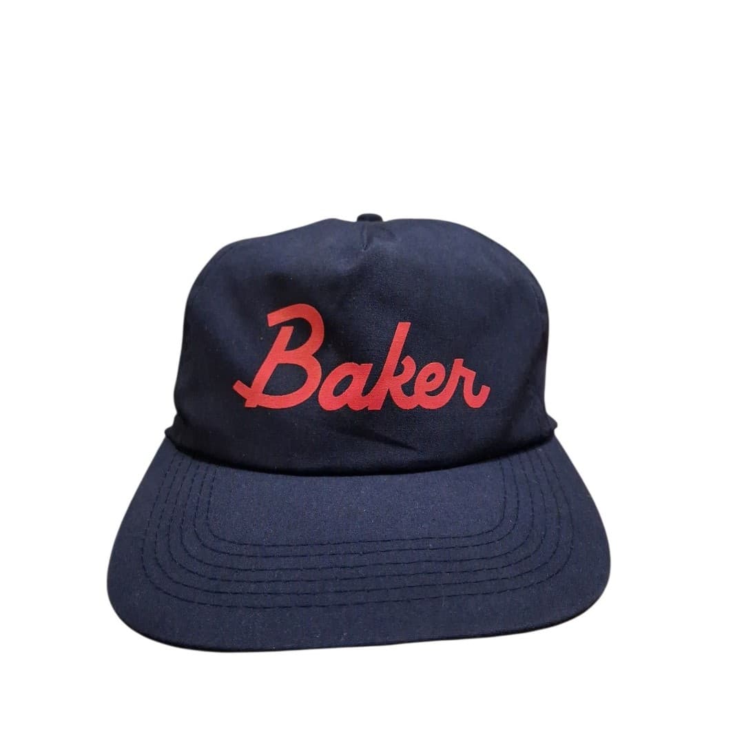 Baker Skateboards Snapback Hat Navy Red Script Logo Cap Adult OSFA Skate Street - Image 1