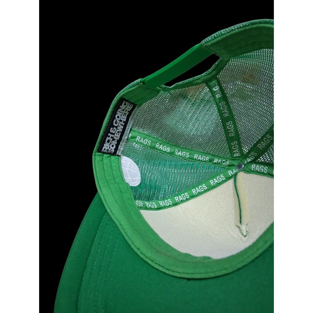 RAGS Trucker Snapback Hat Deadstock DROP001 Mesh Green Streetwear Rich & Going - Thumbnail 7