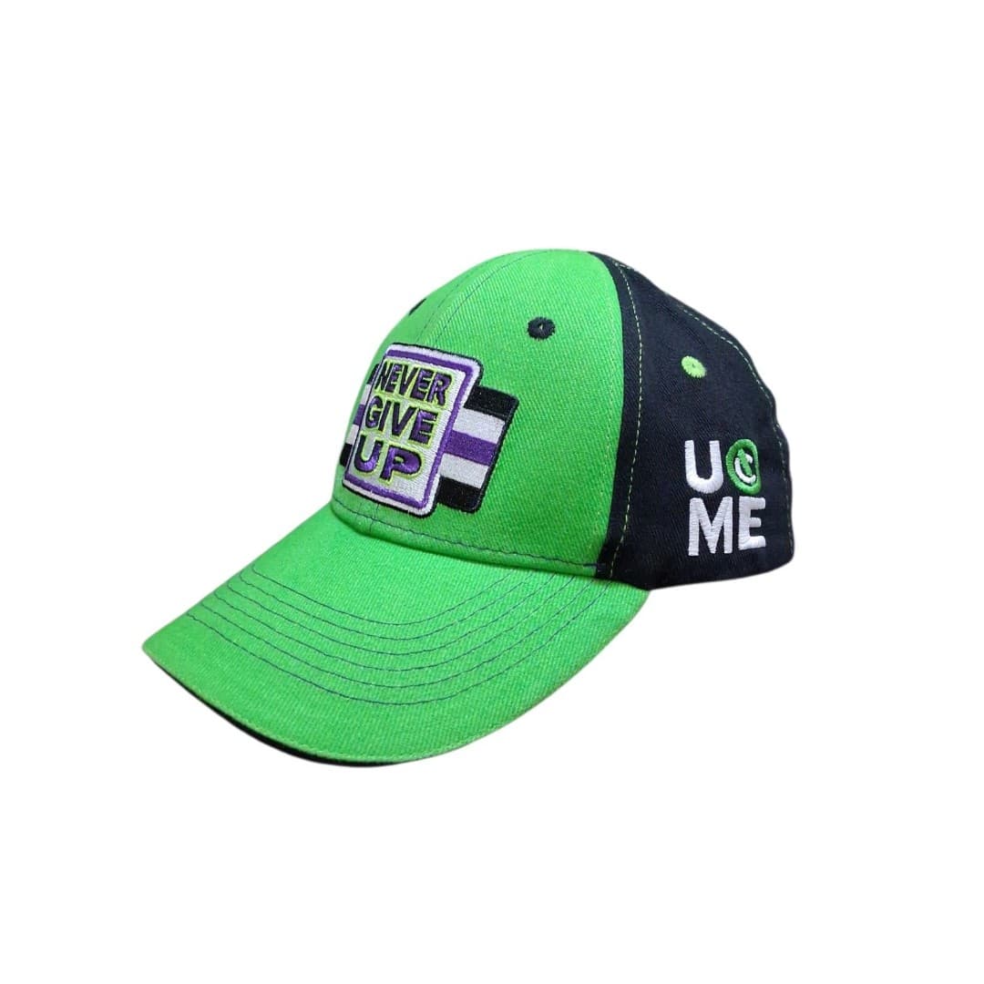 WWE John Cena Never Give Up Cap Green Strapback Respect Earn It U Cant See Me - Image 1