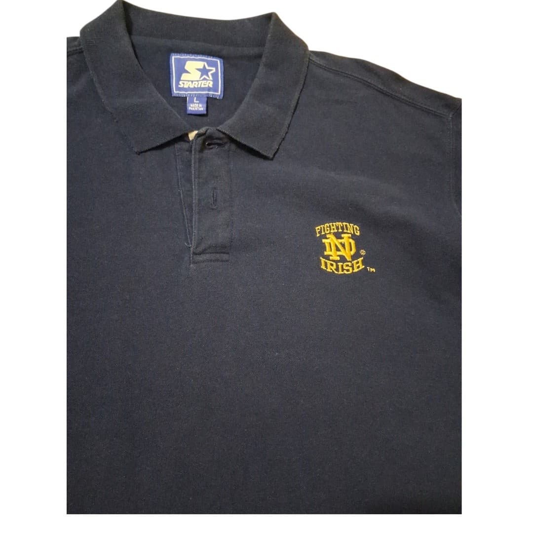Vintage Notre Dame Fighting Irish Starter Polo 90's Size Large - Thumbnail 4