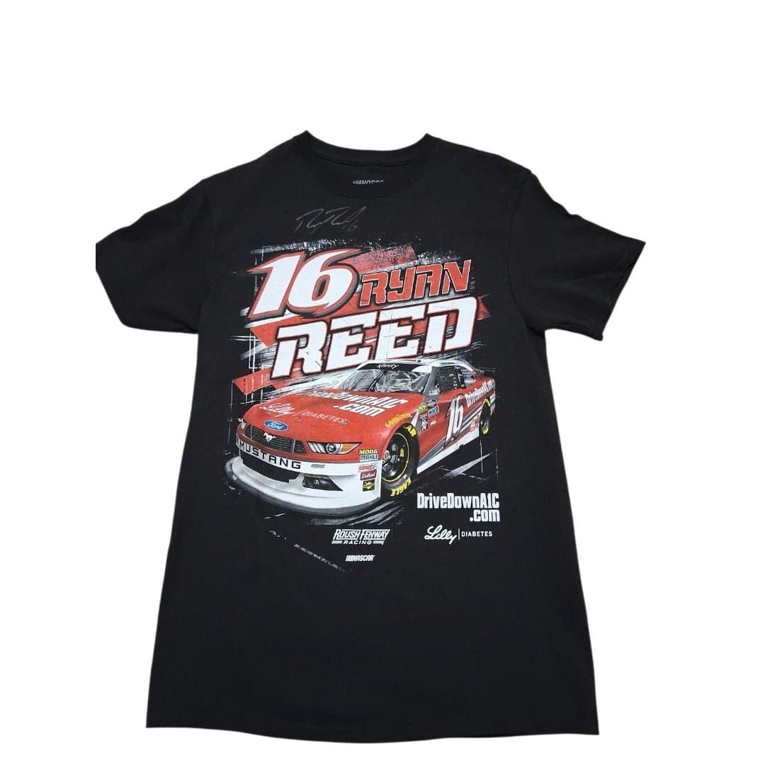 NASCAR Ryan Reed Signed Autographed T Shirt Mens Small Ford Mustang - Image 1