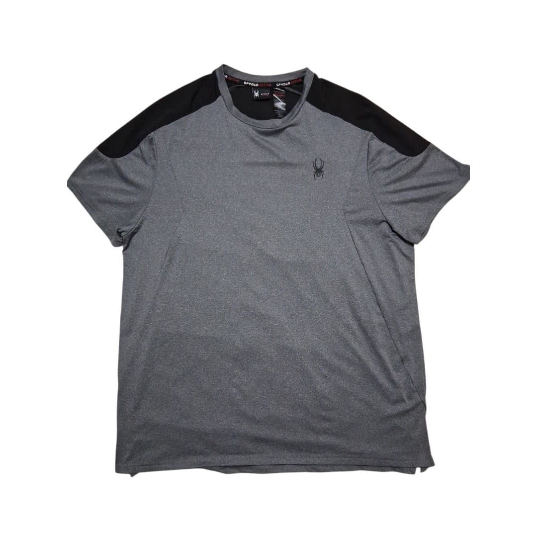 Spyder Men's Active Short Sleeve T-Shirt Size XL Gray Moisture-Wicking Workwear - Thumbnail 3