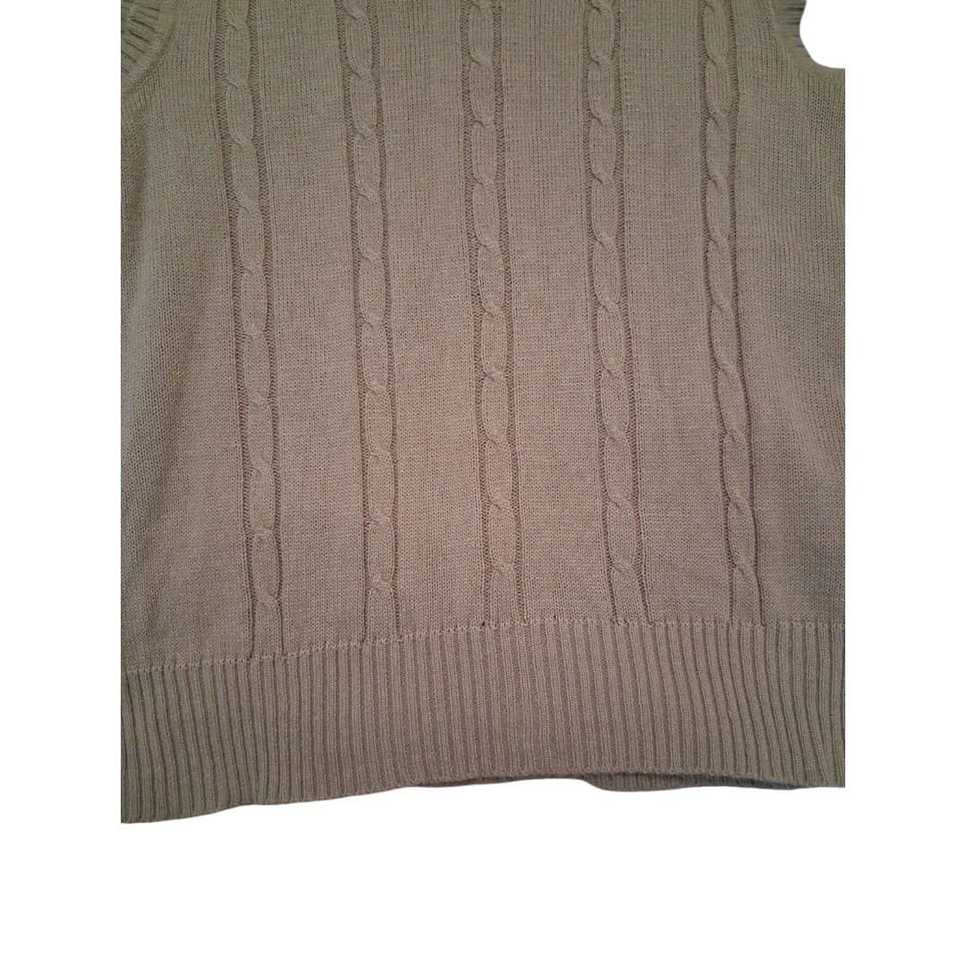 Vintage Andrew St. John Sweater Vest 1980's Cream Unisex Size Medium - Thumbnail 3