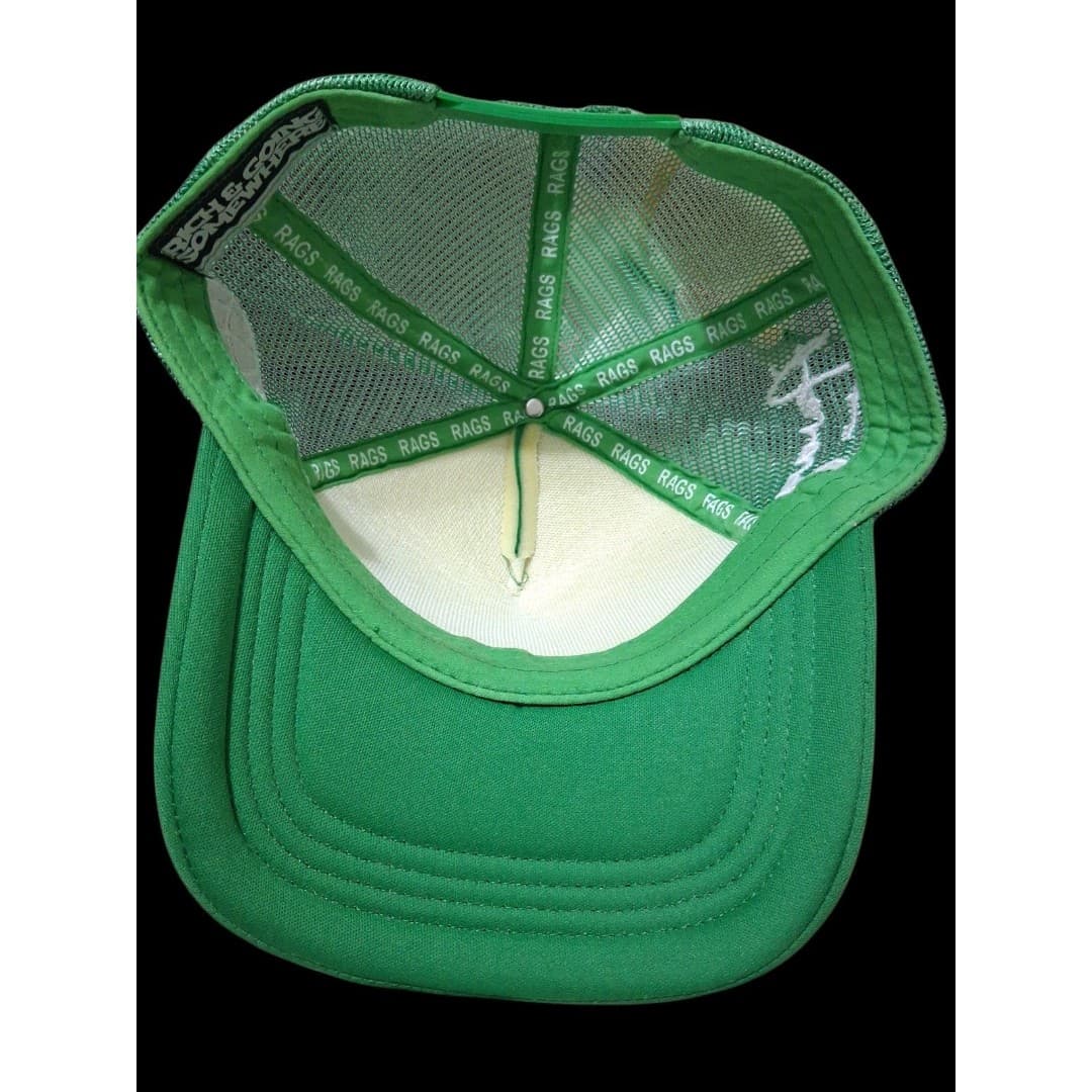 RAGS Trucker Snapback Hat Deadstock DROP001 Mesh Green Streetwear Rich & Going - Thumbnail 6