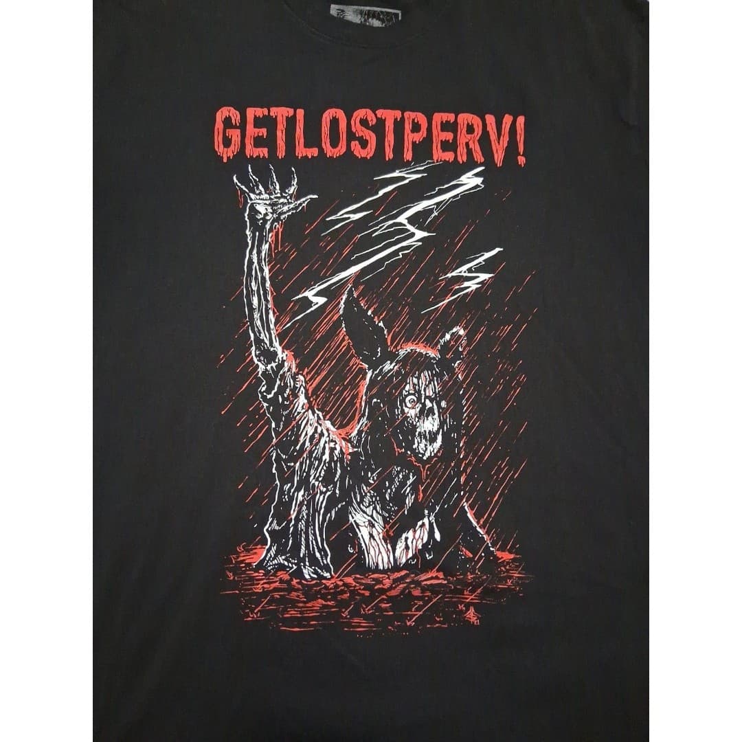 Get Lost Perv! Horror Anime-Inspired Dark Art Graphic T-Shirt Men's Size 2XL XXL - Thumbnail 4