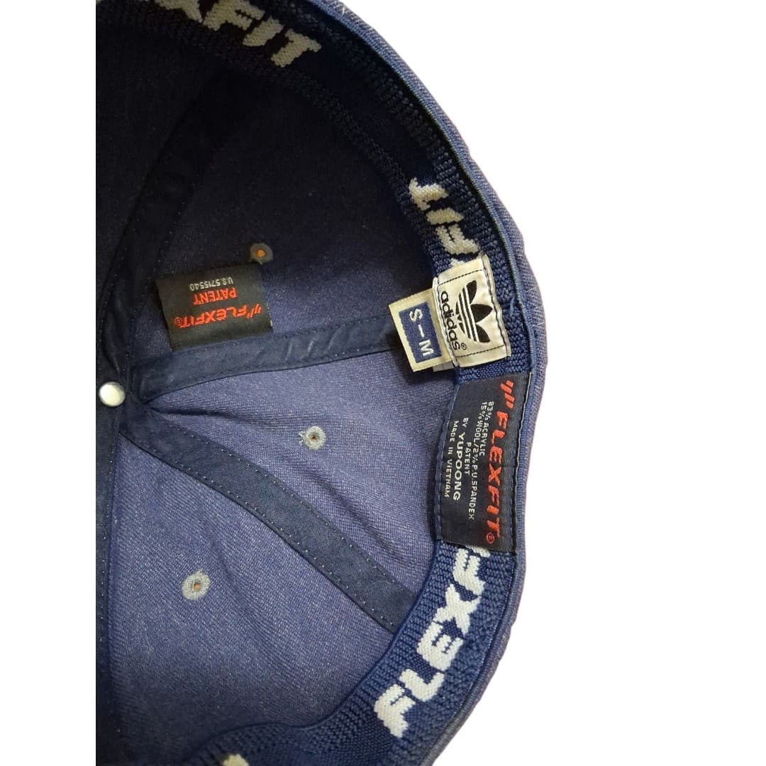 Adidas Originals Trefoil Flexfit Hat Blue Fitted Cap Adult S/M - Thumbnail 3