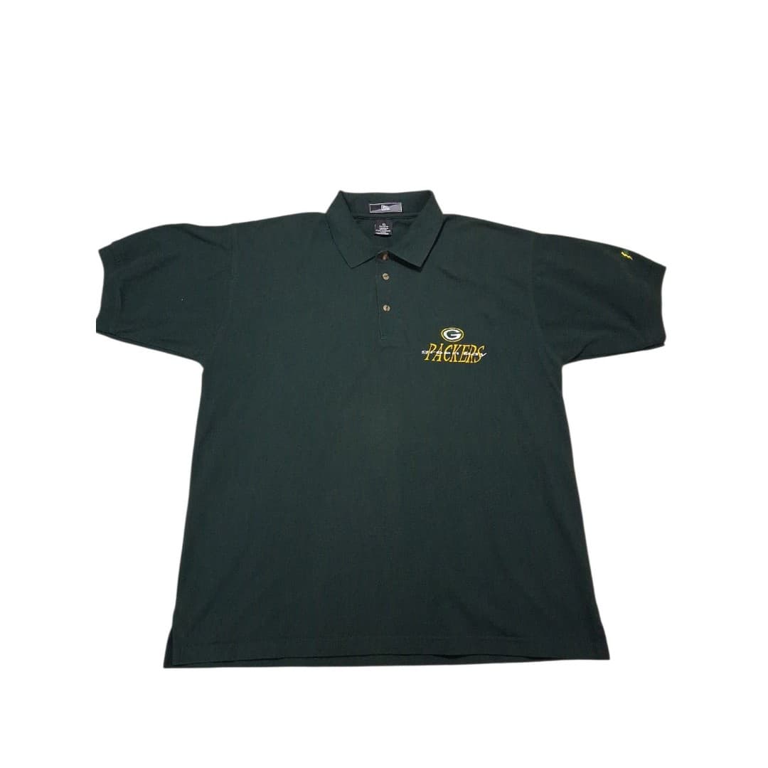 Vintage Green Bay Packers Embroiderd 90's Pro Player Polo Size XL NFL - Image 1