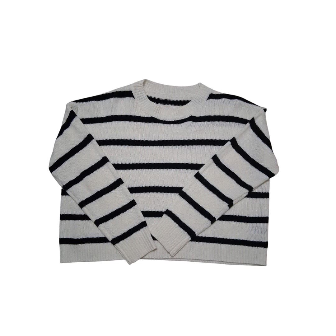 Shein Black and White Striped Sweater Women's Says Size Small Measures Larger - Image 1