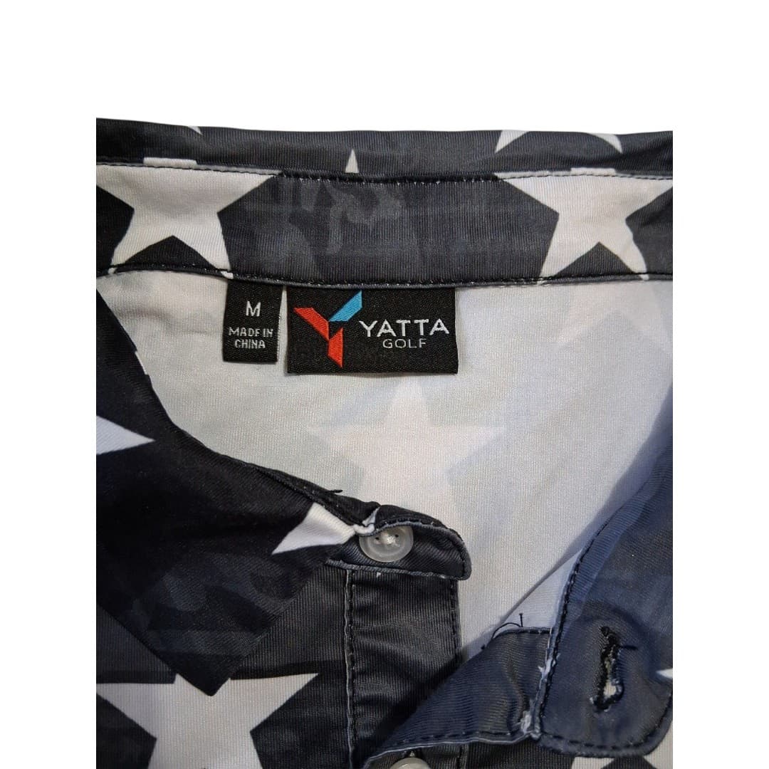 Yatta Golf Men's Thin Blue Line American Stars And Bars Golf Polo Shirt Medium - Thumbnail 4