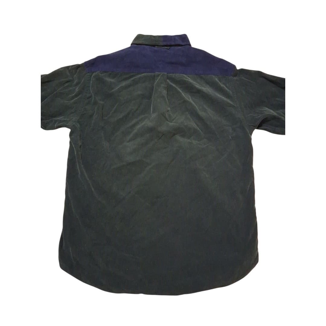 Tommy Hilfiger Men's Corduroy Preppy 90s Vintage Shirt L Button Down, Colorblock - Thumbnail 3