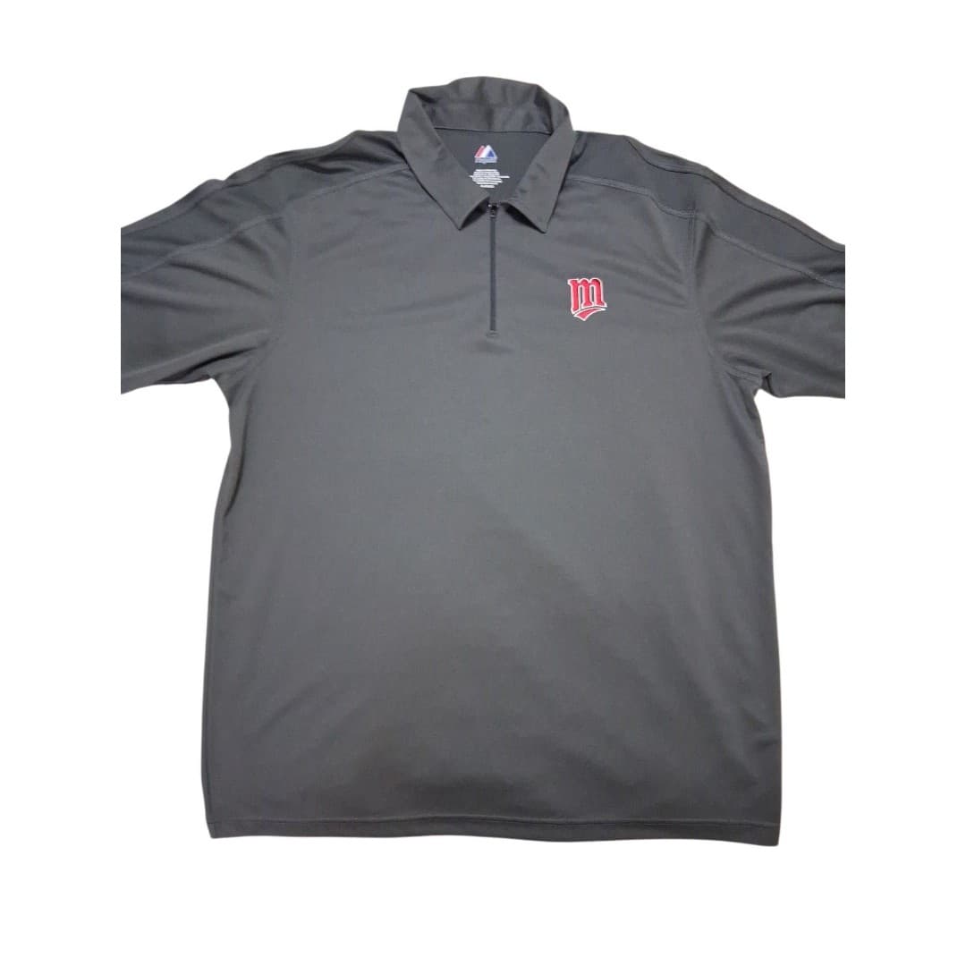 Minnesota Twins Zip Polo Majestic Size XL Retro Logo - Thumbnail 2