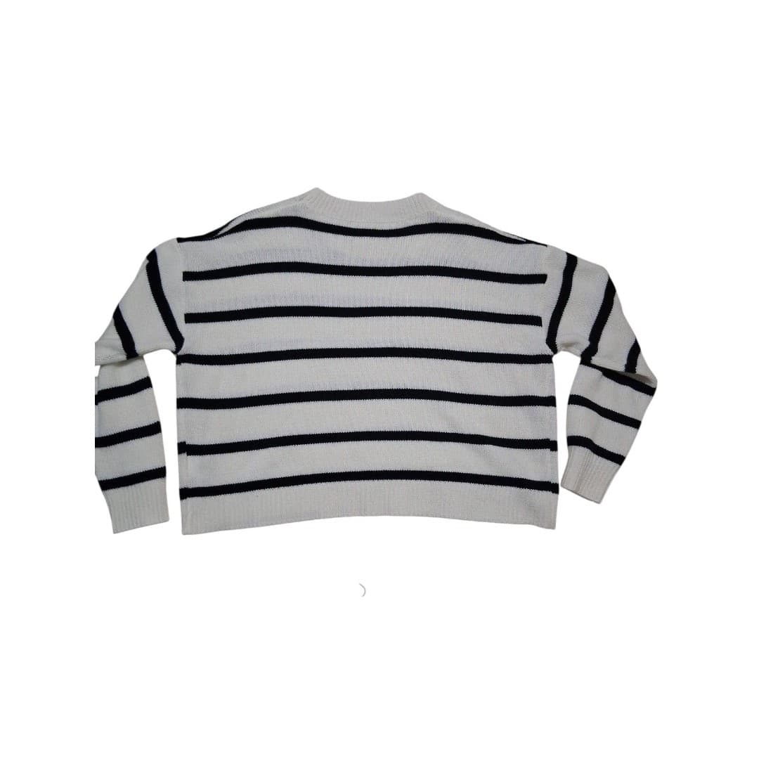 Shein Black and White Striped Sweater Women's Says Size Small Measures Larger - Thumbnail 3