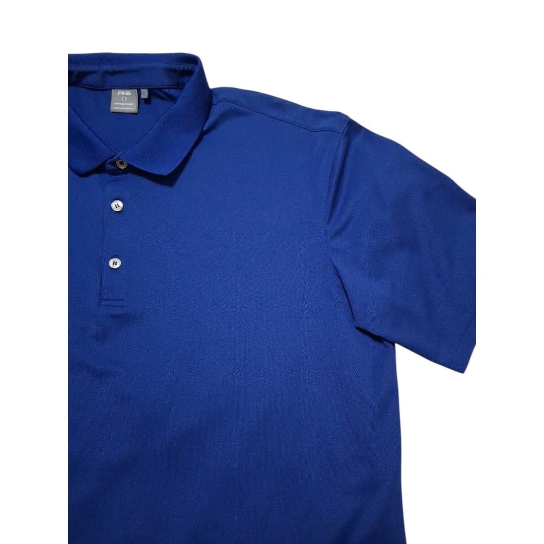 PING Sensor Cool Polo Shirt Men's Ex-Large XL Golf Blue Polyester Stretch Logo - Image 1