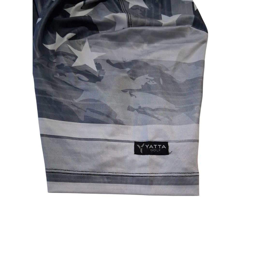 Yatta Golf Men's Thin Blue Line American Stars And Bars Golf Polo Shirt Medium - Thumbnail 3