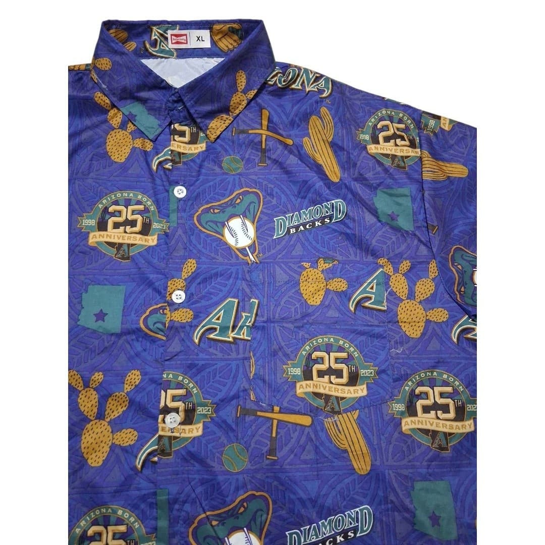 Arizona Diamonbacks Shirt Adult XL Purple Hawaiian Budweiser 25th Anniversary - Image 1