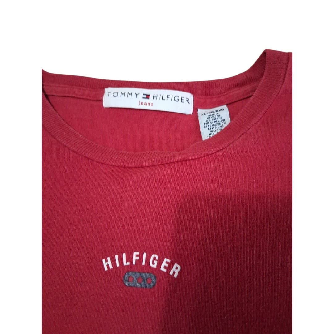 Tommy Hilfiger Women's Y2k Longsleeve Shirt Size XL Red - Thumbnail 2