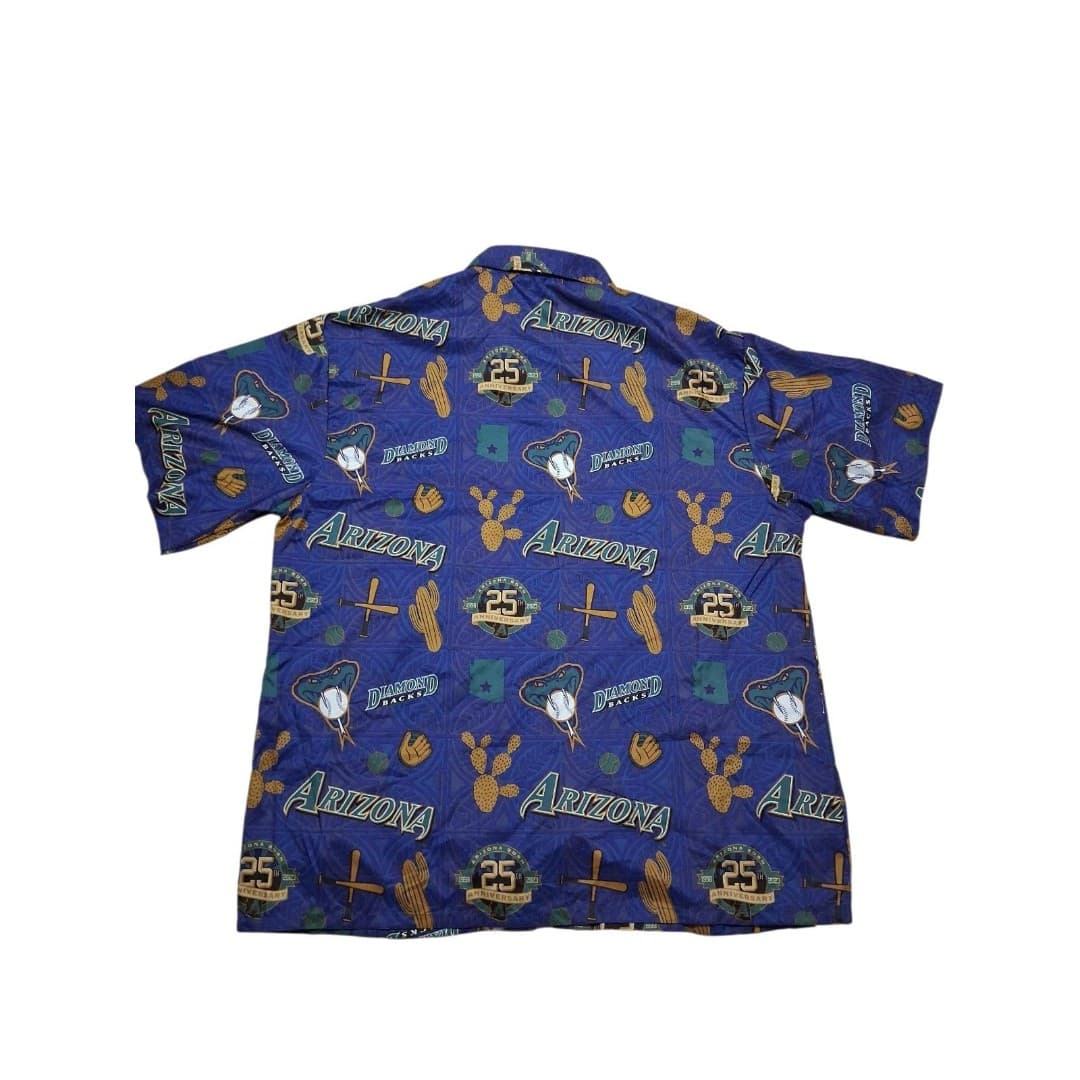 Arizona Diamonbacks Shirt Adult XL Purple Hawaiian Budweiser 25th Anniversary - Thumbnail 3
