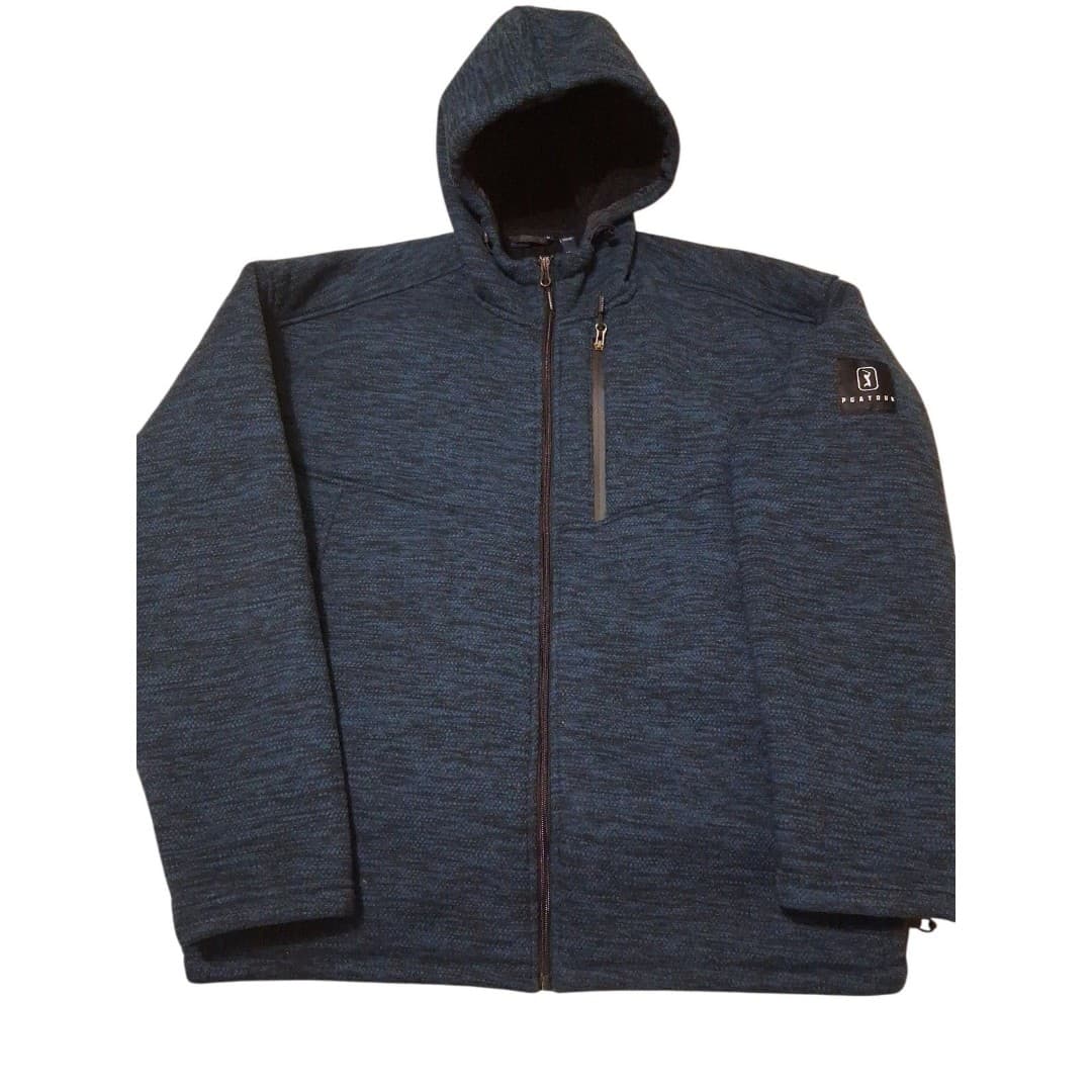 PGA Tour Fleece Full Zip Coat Men's Size XXL Warm Heavy Golf Jacket - Thumbnail 2