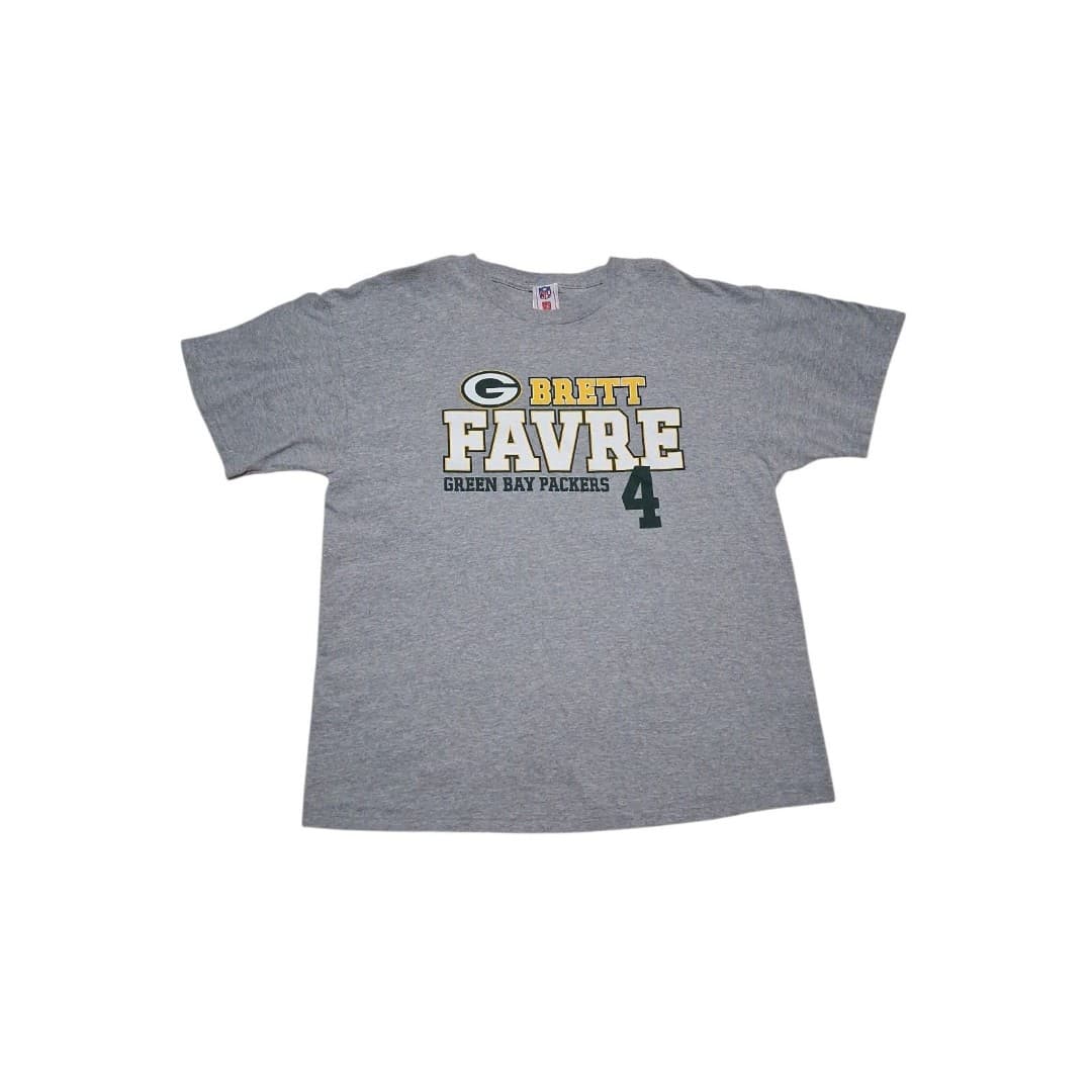 Vintage Green Bay Packers Brett Favre NFL Official Brand T-Shirt Size XL 90s - Image 1