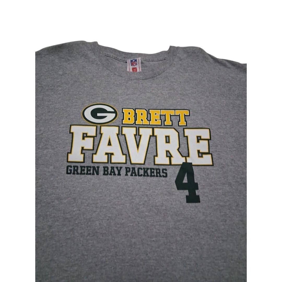 Vintage Green Bay Packers Brett Favre NFL Official Brand T-Shirt Size XL 90s - Thumbnail 2