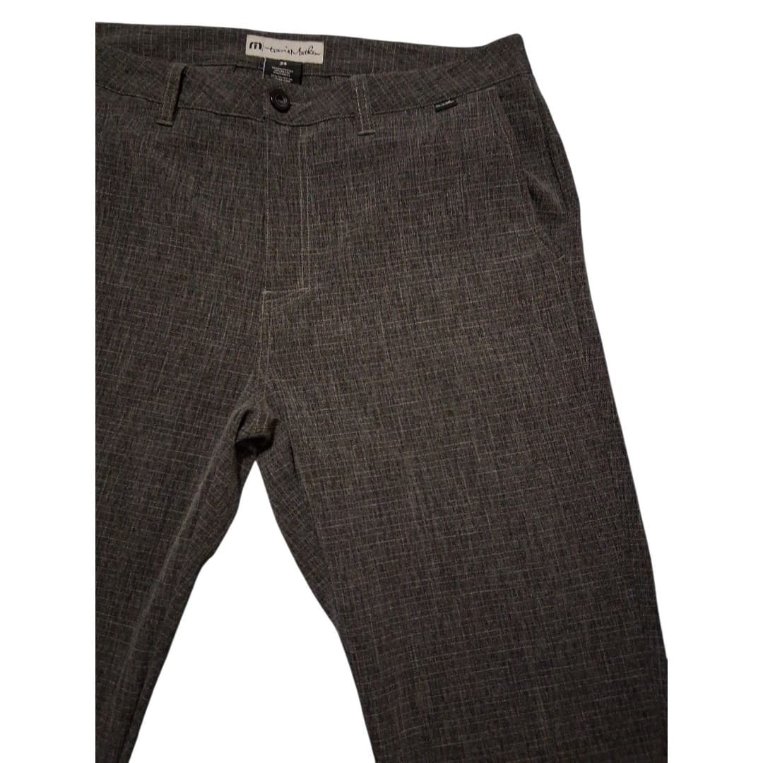 Travis Mathew Performance Chino Golf Pants Mens 34x33 Heathered Gray Plaid Golf - Image 1