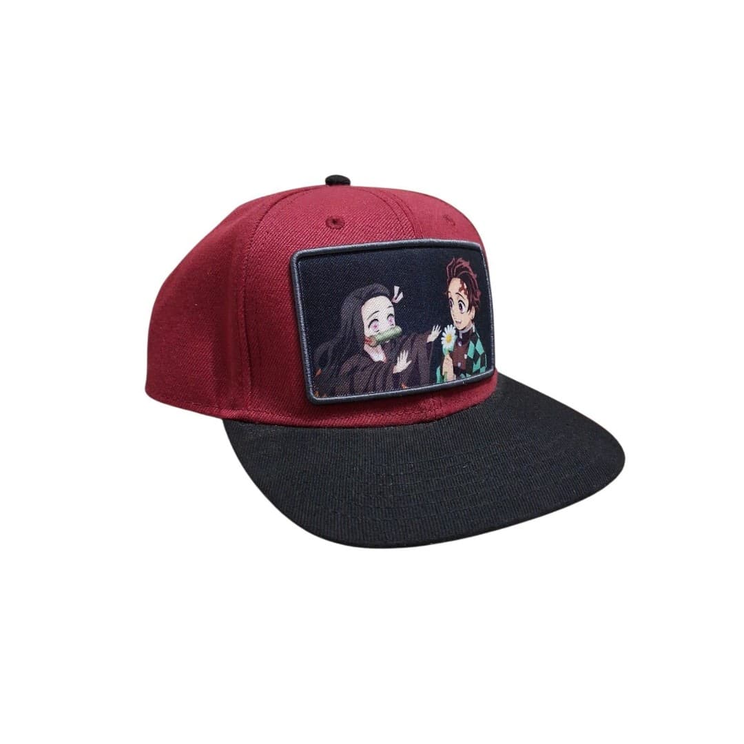 Demon Slayer Anime Snapback Hat Tanjiro and Nezuko Red - Thumbnail 2