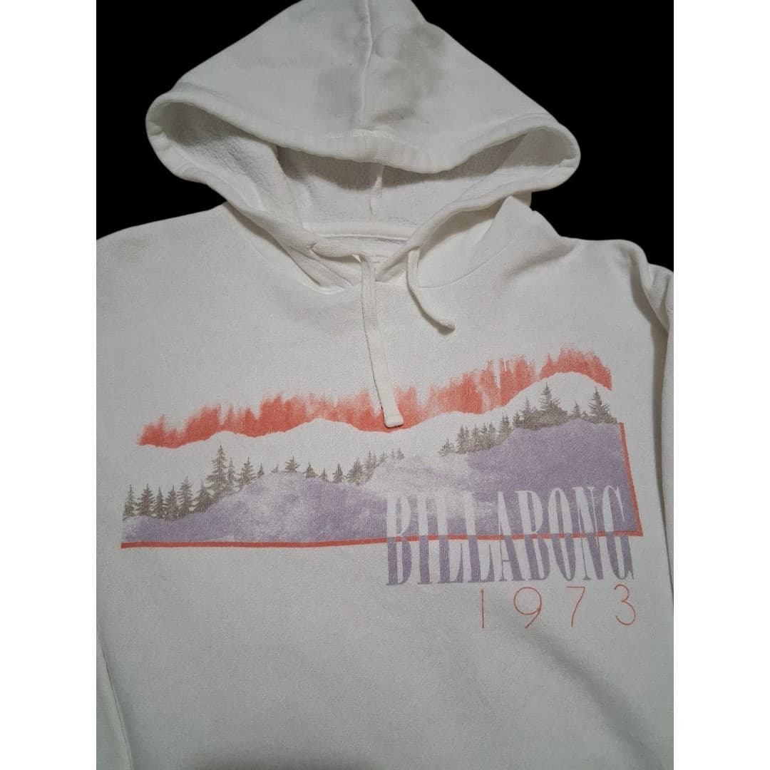 Billabong Winter Snowmobile Mountain Hoodie White Size Medium - Image 1