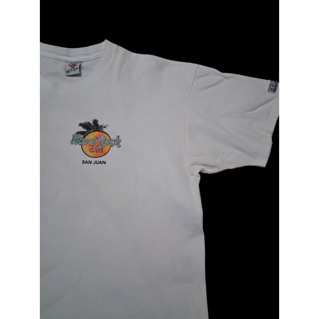 Vintage Hard Rock Cafe San Juan 90's T-shirt Size XL White Graphic Shirt - Thumbnail 3