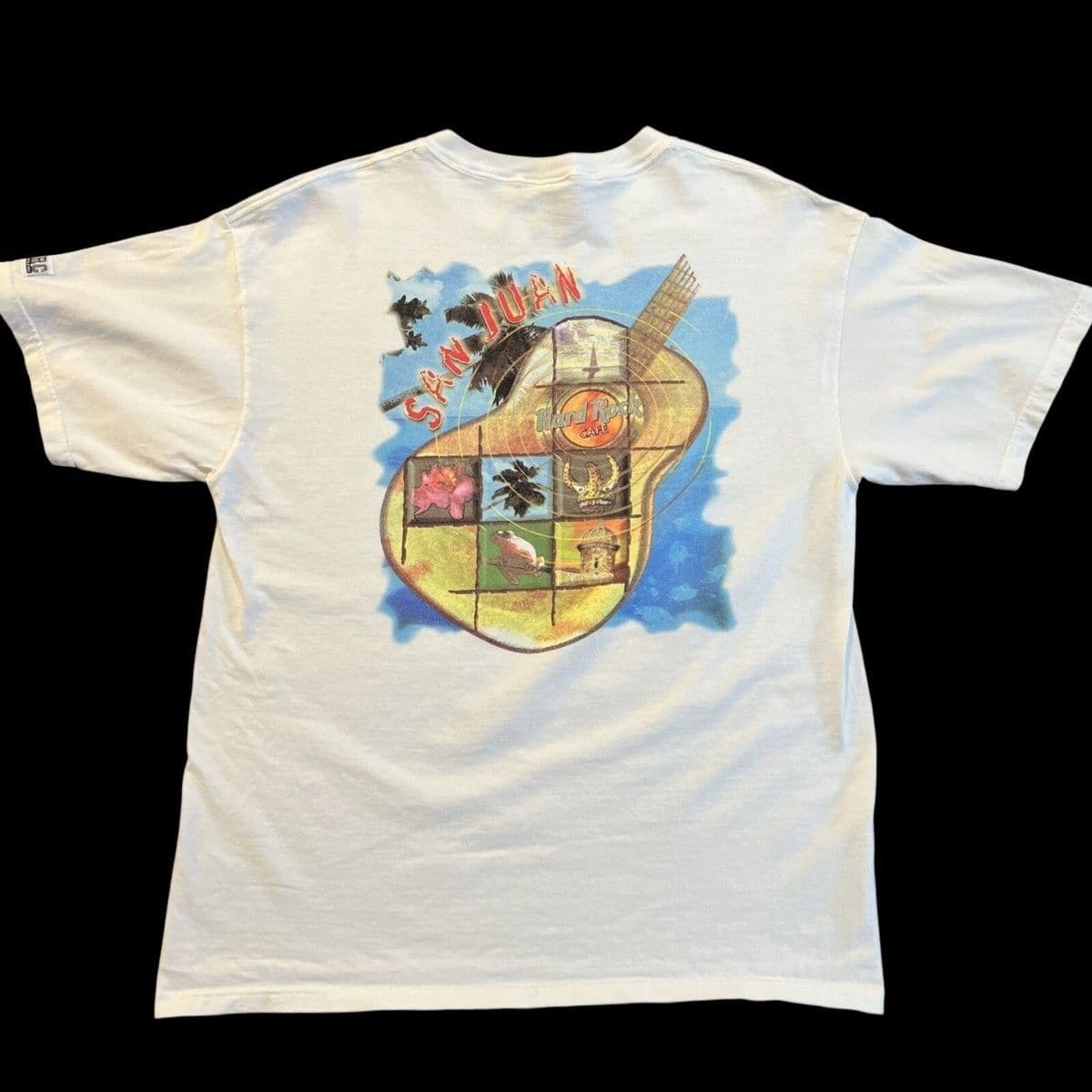 Vintage Hard Rock Cafe San Juan 90's T-shirt Size XL White Graphic Shirt - Image 1