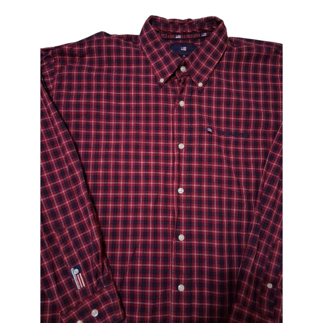 Polo Ralph Lauren Men's XL Red Plaid Cotton Shirt Long Sleeve, Button-Up - Thumbnail 2
