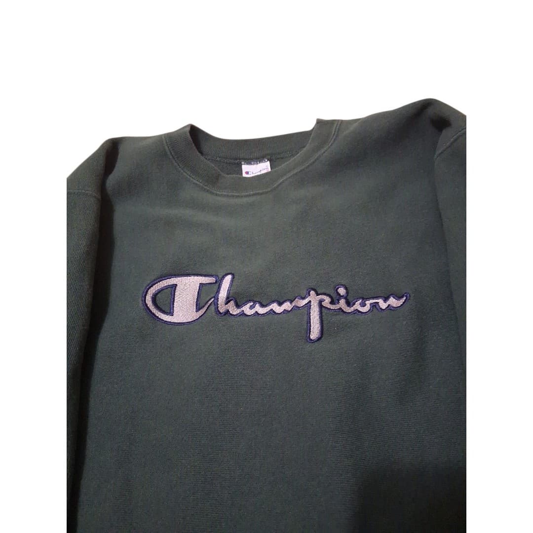 Champion 80's/early 90's Vintage Reverse Weave Sweatshirt Men, Size Large, Green - Thumbnail 2