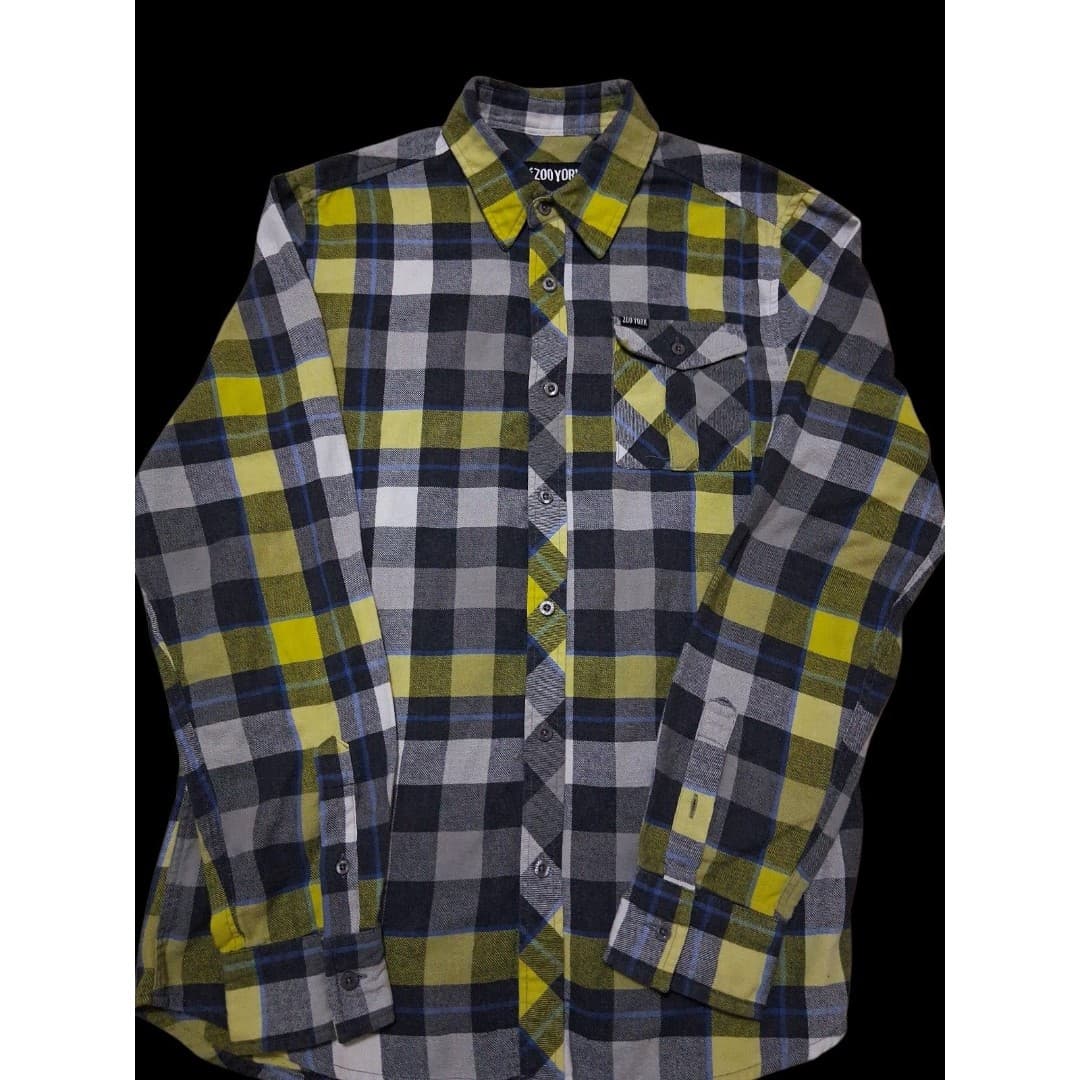 Zoo York Mens Plaid Button-up Long Sleeve Flannel Shirt Size Medium Streetwear - Thumbnail 2