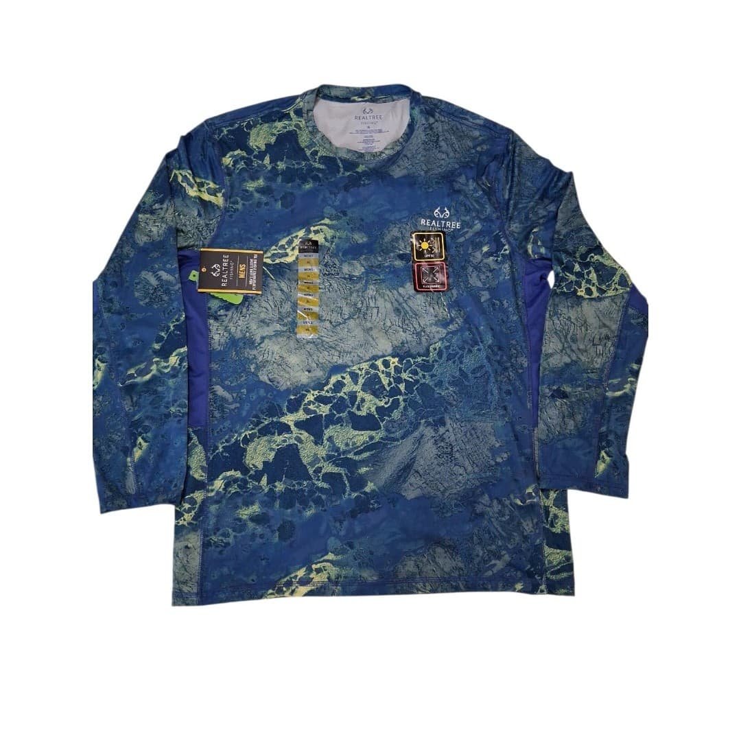 NWT Realtree Fishing Wav3 Long Sleeve UV Protection Fishing Shirt Size XL - Thumbnail 2
