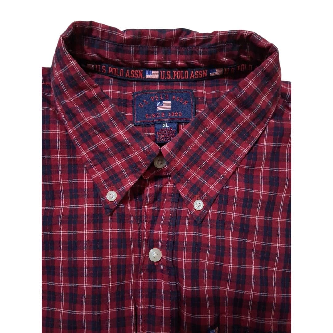 Polo Ralph Lauren Men's XL Red Plaid Cotton Shirt Long Sleeve, Button-Up - Thumbnail 4