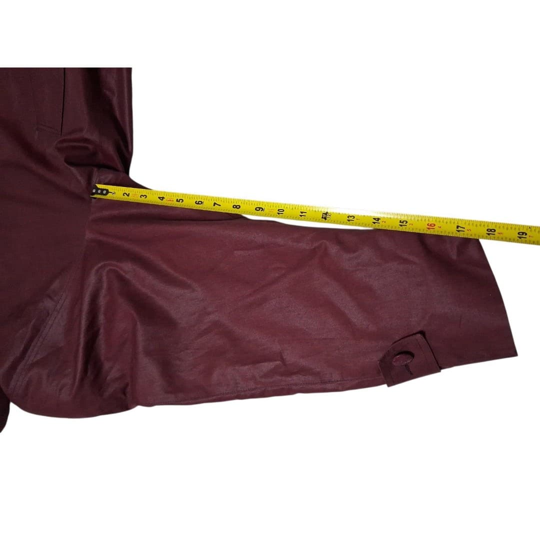 Vintage London Fog 1980s Trench Coat/Rain Coat Merlot Womens LG Removable Liner - Thumbnail 12