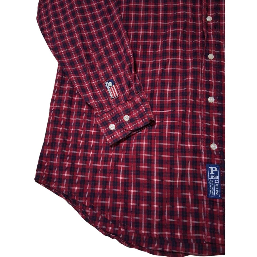 Polo Ralph Lauren Men's XL Red Plaid Cotton Shirt Long Sleeve, Button-Up - Thumbnail 3