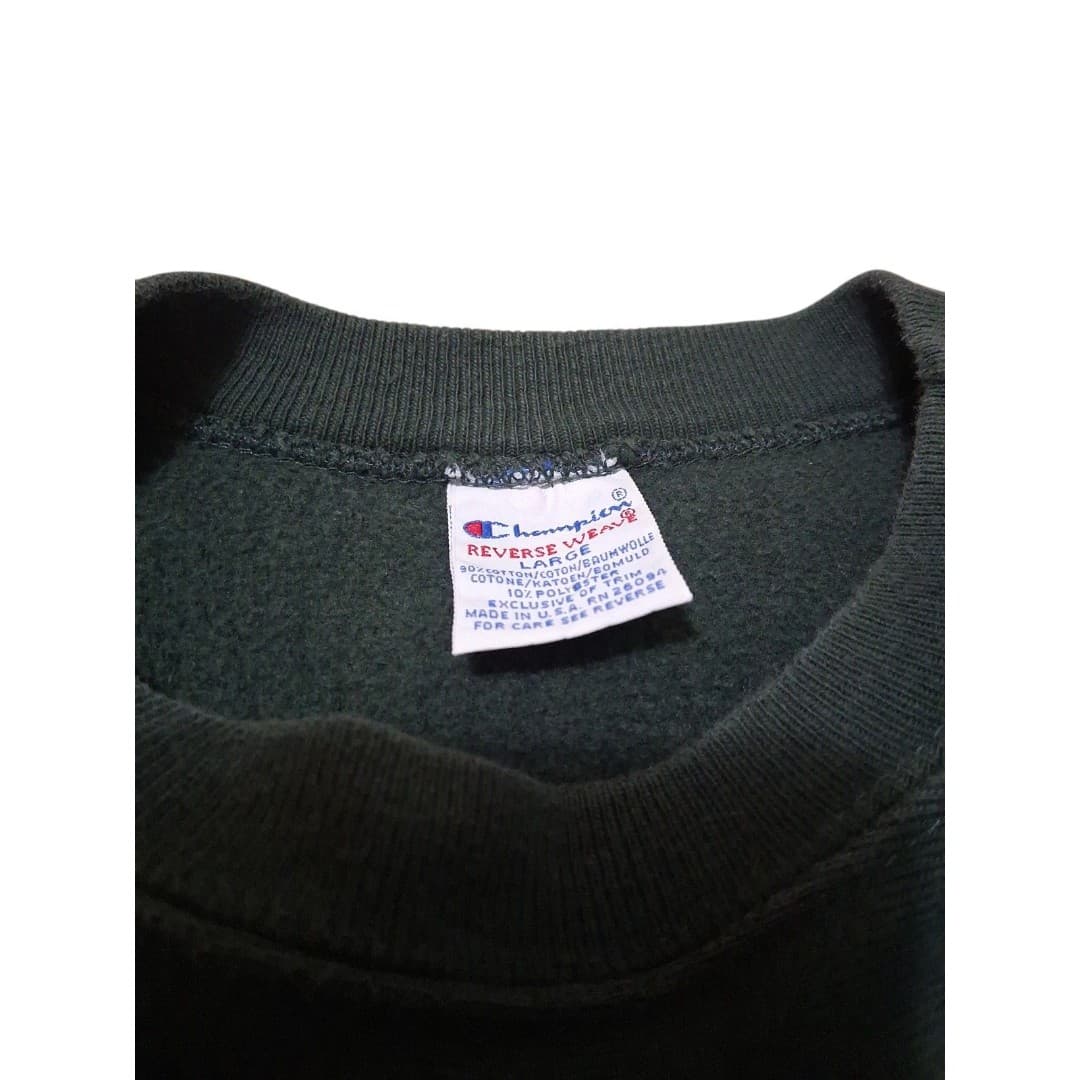 Champion 80's/early 90's Vintage Reverse Weave Sweatshirt Men, Size Large, Green - Thumbnail 3