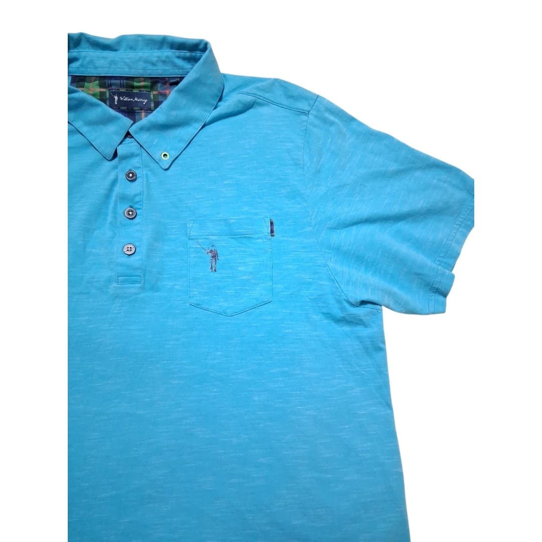 William Murray Men's Golf Polo Shirt Large Aqua Blue Size Large Performance Golf - Image 1