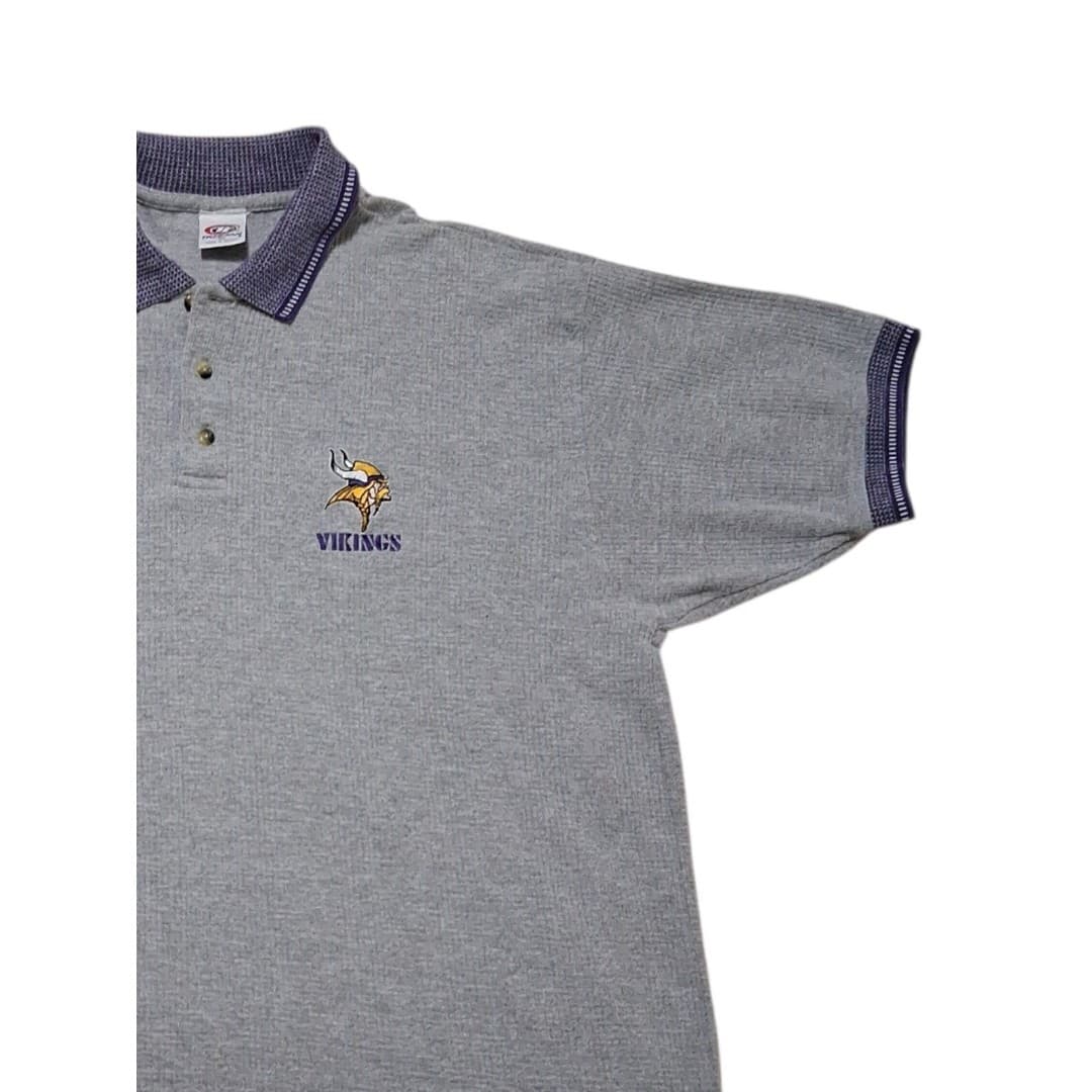 Vintage Minnesota Vikings TRUE FAN Polo 90s NFL Football Size XL - Image 1