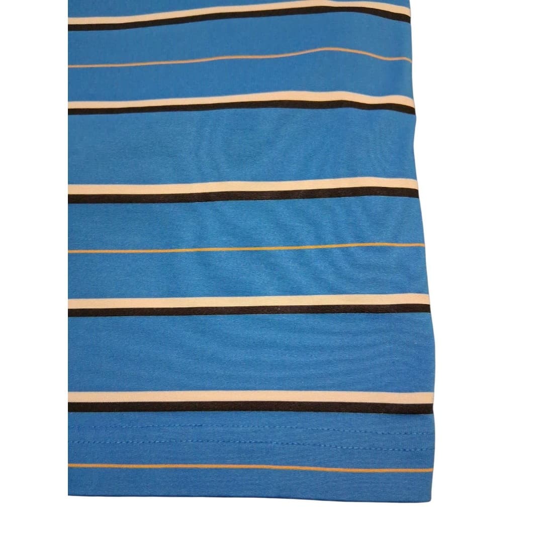 Callaway Men's Opti-Dri Golf Polo Shirt Size Large Amparo Blue Striped Stretch - Thumbnail 2