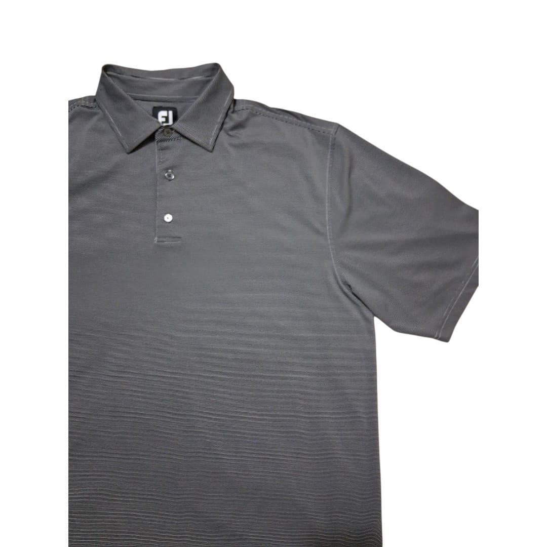 FootJoy FJ (Titleist) Performance Striped Gray Polo Micro Striped Pattern Sz XL - Image 1