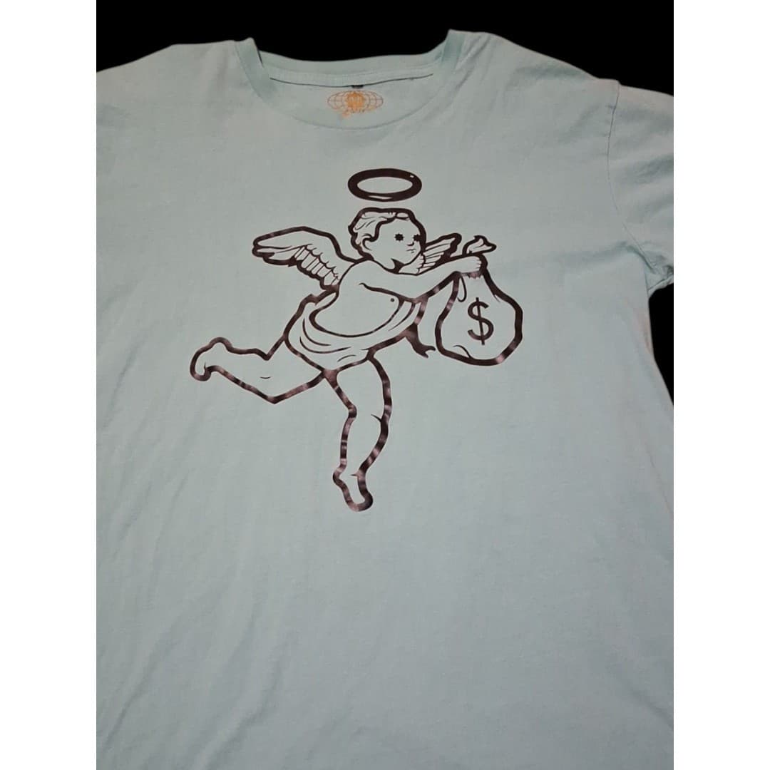HASTA MUERTE Get Money Angel Streetwear T Shirt Mint Green Size Large - Image 1