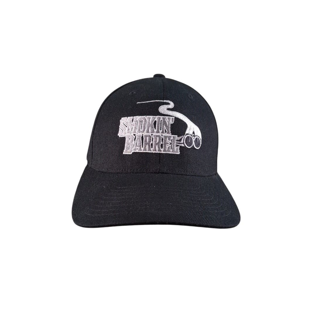 Smokin Barrel Gun Hat Flexfit S/M Black Embroidered Logo Cap Stretch - Image 1