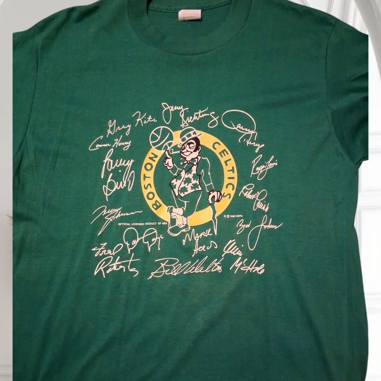 Vintage 1980 Boston Celtics green & yellow tee - Thumbnail 2