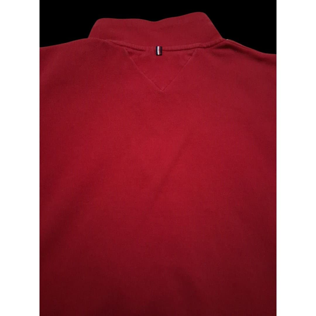 Tommy Hilfiger Men's Red Quarter Zip Sweater/Sweatshirt Size XXL Great Condition - Thumbnail 5