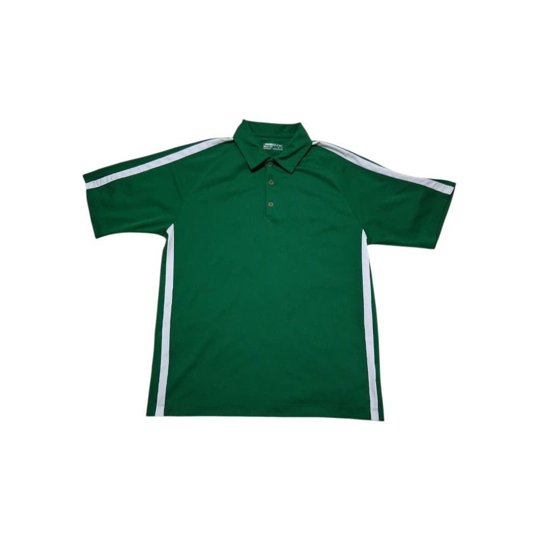 Nike Golf Polo Retro Look Kelly Green W White Trim Mens Size Large - Thumbnail 2