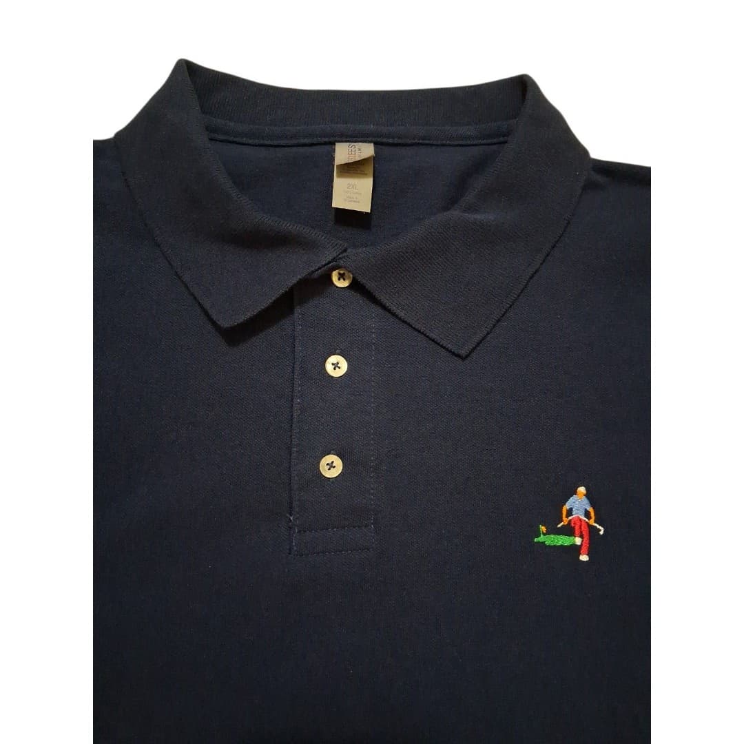 Jerzees Polo Golf Shirt Embroidered Angry Golfer/Breaking Club Mens Size XXL - Image 1