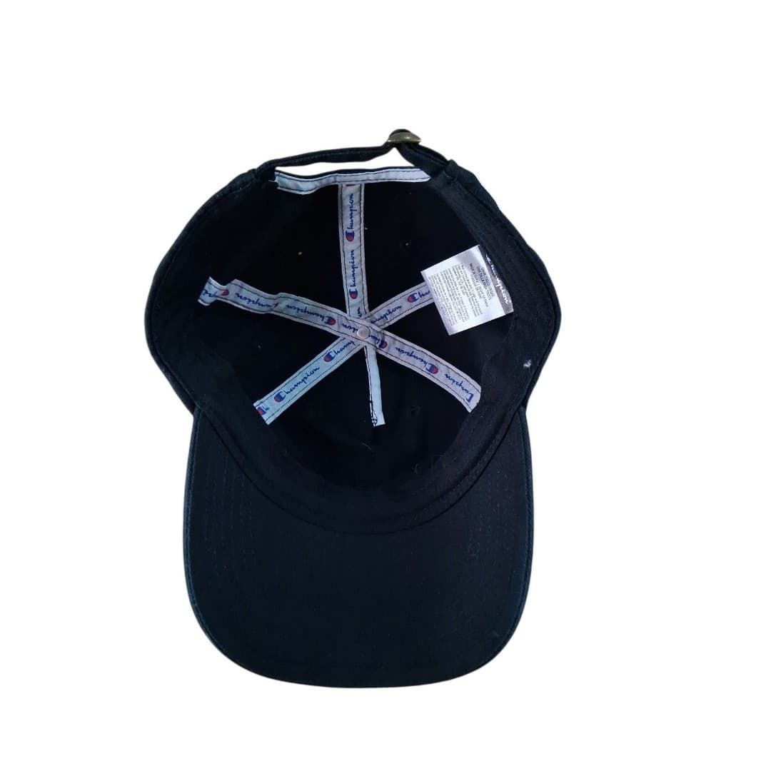 Champion Strapback Hat Bundle (2) Black Script White Dad Caps Adjustable Logo - Thumbnail 5