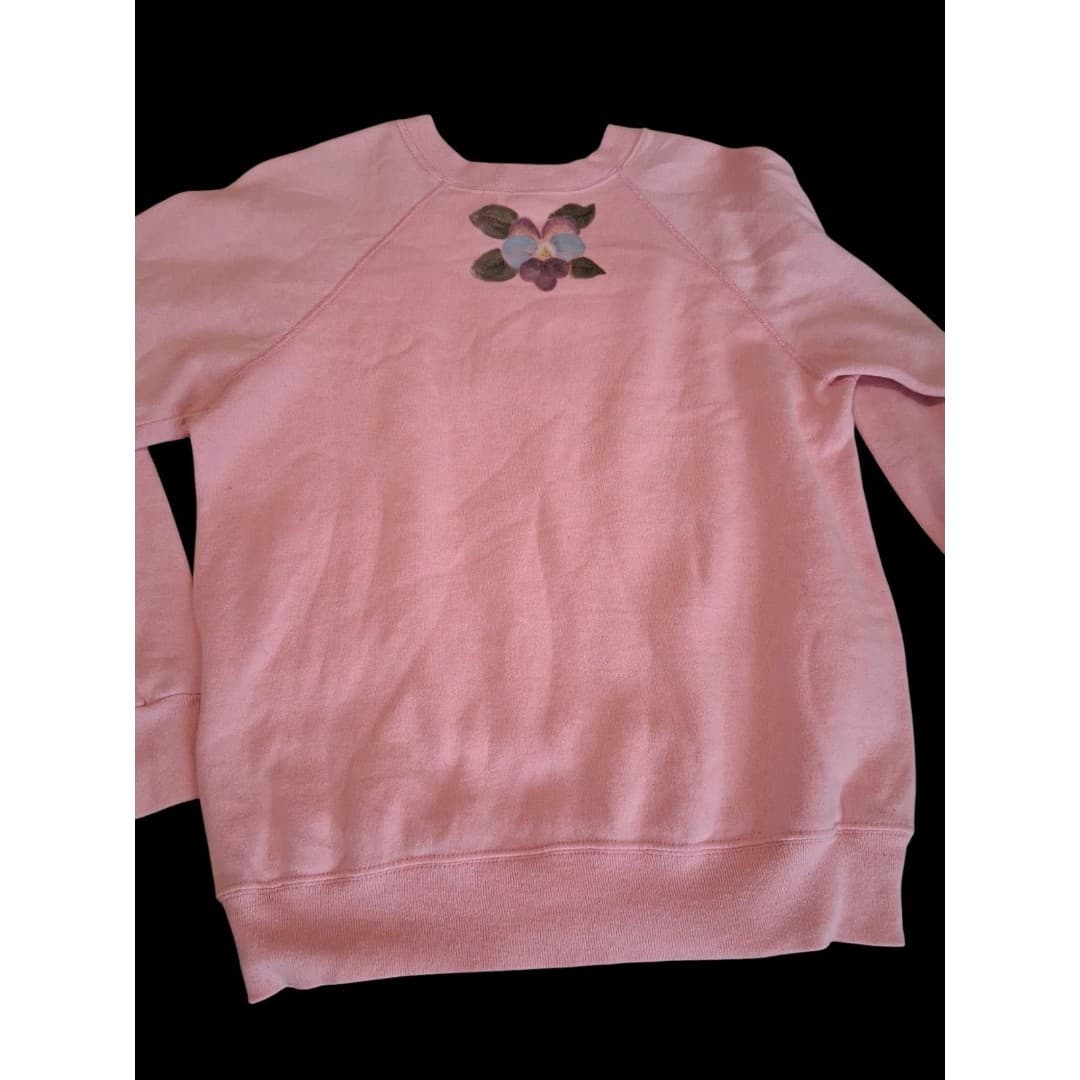 Vintage 90s Women's Floral Print Pullover Sweater/Sweatshirt Size Large - Thumbnail 3