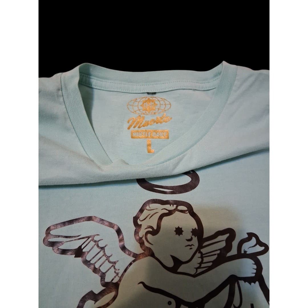 HASTA MUERTE Get Money Angel Streetwear T Shirt Mint Green Size Large - Thumbnail 4